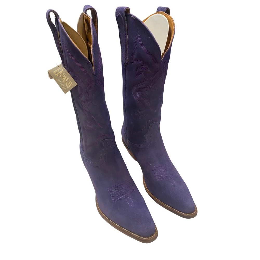 Dingo Out West Plum Purple Suede Cowgirl Boots DI 920 Womens 8.5 M Western